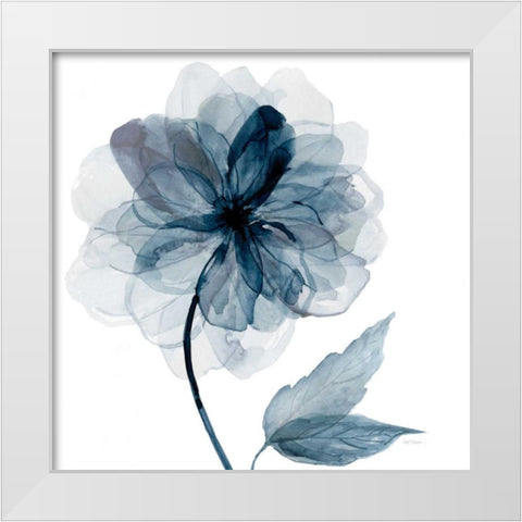 Indigo Bloom I White Modern Wood Framed Art Print by Robinson, Carol