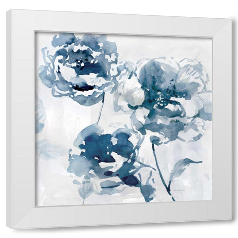 Indigo Garden I White Modern Wood Framed Art Print by Robinson, Carol