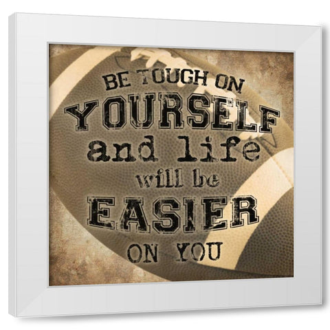 Football Quote White Modern Wood Framed Art Print by Craven, Katrina