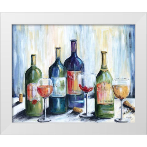 Dinner Party I White Modern Wood Framed Art Print by Dunlap, Marilyn