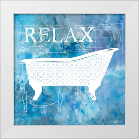 Bath Plans III White Modern Wood Framed Art Print by Robinson, Carol