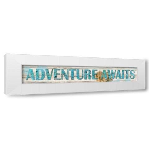 Adventure Awaits White Modern Wood Framed Art Print by Robinson, Carol