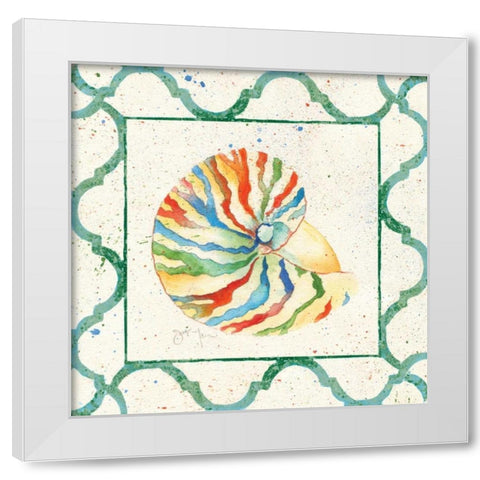 Zebra Nautilus White Modern Wood Framed Art Print by Tava Studios