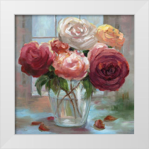 Rose Society White Modern Wood Framed Art Print by Nan