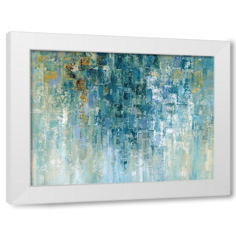 I Love the Rain White Modern Wood Framed Art Print by Nan