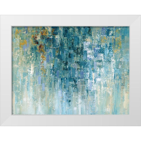 I Love the Rain White Modern Wood Framed Art Print by Nan