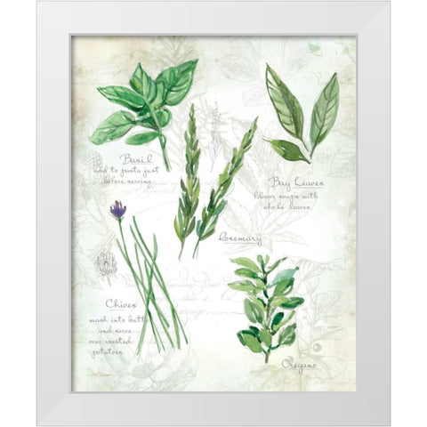 Fresh Herbs I White Modern Wood Framed Art Print by Robinson, Carol