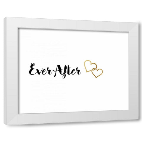 Happily Ever White Modern Wood Framed Art Print by CAD Designs