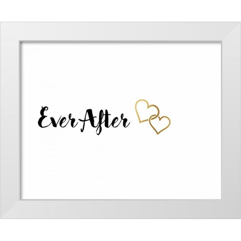 Happily Ever White Modern Wood Framed Art Print by CAD Designs