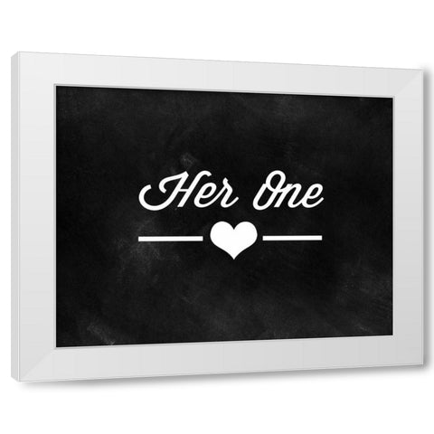 Her One, His Only White Modern Wood Framed Art Print by CAD Designs