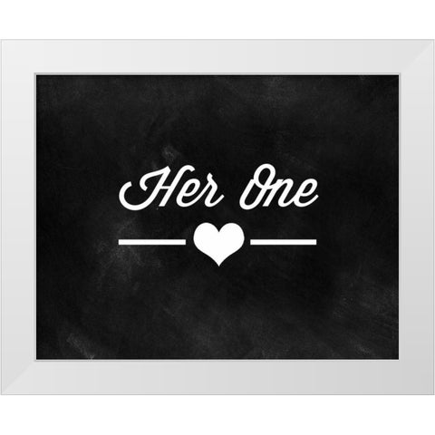 Her One, His Only White Modern Wood Framed Art Print by CAD Designs