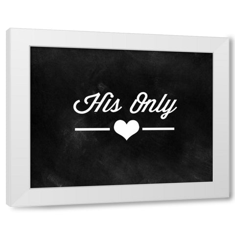 Her One, His Only White Modern Wood Framed Art Print by CAD Designs