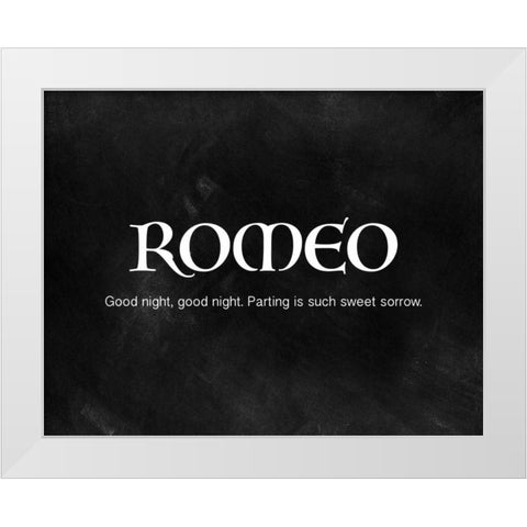 Romeo and Juliet I White Modern Wood Framed Art Print by CAD Designs