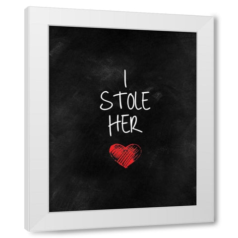 Stolen Heart I White Modern Wood Framed Art Print by CAD Designs