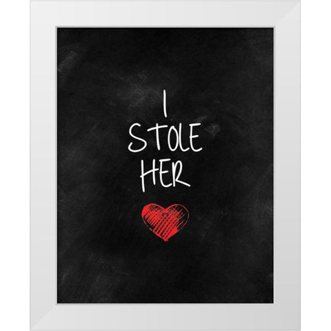 Stolen Heart I White Modern Wood Framed Art Print by CAD Designs