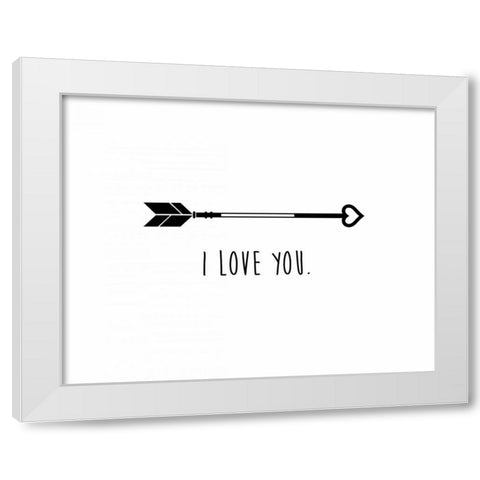 Love Arrow I White Modern Wood Framed Art Print by CAD Designs