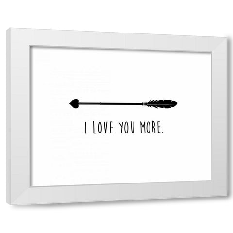 Love Arrow II White Modern Wood Framed Art Print by CAD Designs
