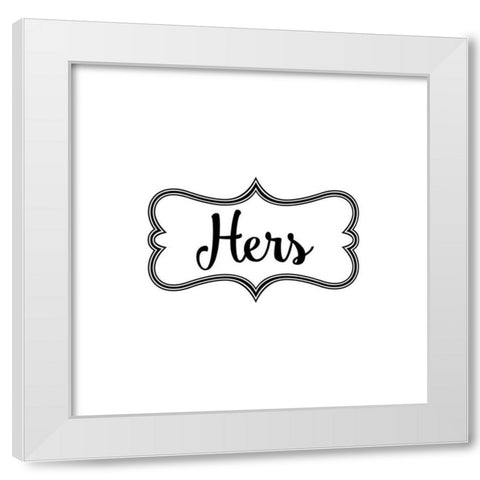 His And Hers II White Modern Wood Framed Art Print by CAD Designs