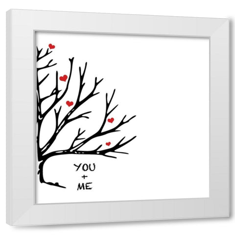You And Me II White Modern Wood Framed Art Print by CAD Designs