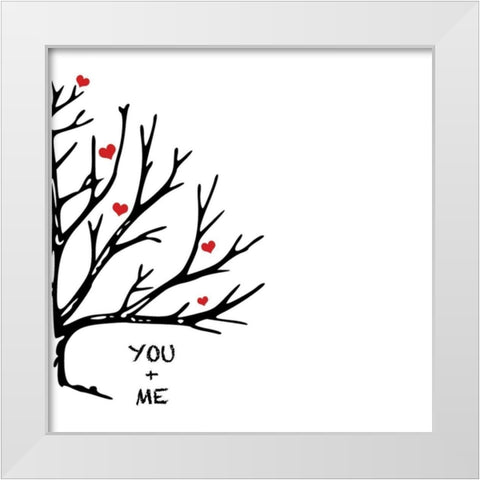 You And Me II White Modern Wood Framed Art Print by CAD Designs