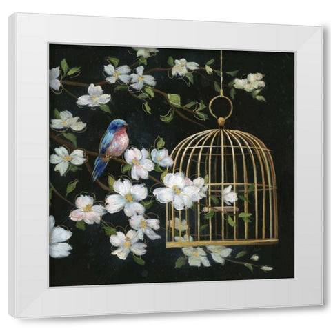 Evening Song II White Modern Wood Framed Art Print by Nan