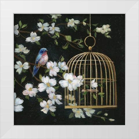 Evening Song II White Modern Wood Framed Art Print by Nan