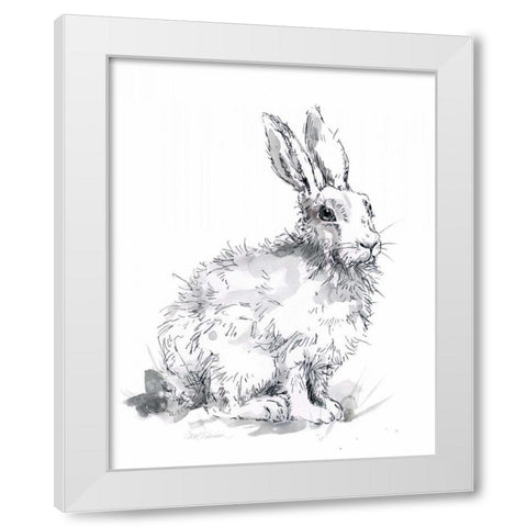 Garden Hare I White Modern Wood Framed Art Print by Robinson, Carol