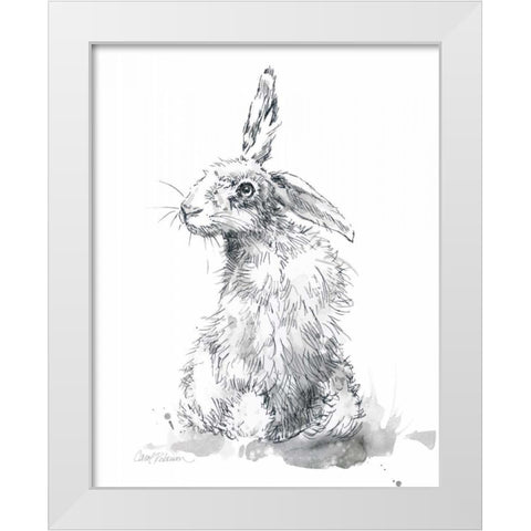 Garden Hare II White Modern Wood Framed Art Print by Robinson, Carol