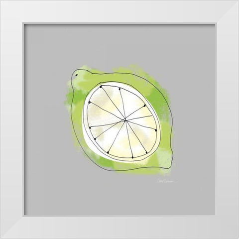 Splash Of Lime White Modern Wood Framed Art Print by Robinson, Carol