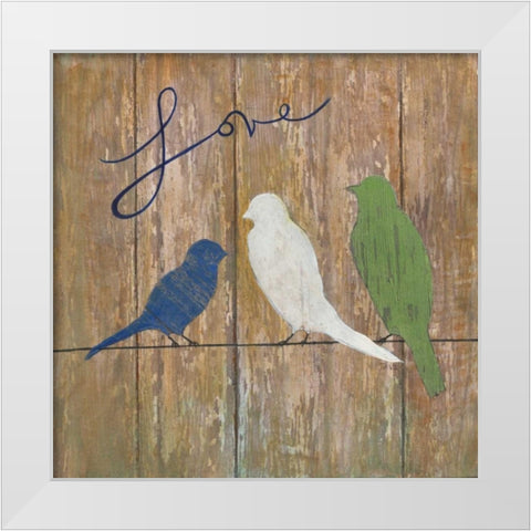 Love White Modern Wood Framed Art Print by Tava Studios