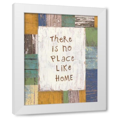 No Place Like Home White Modern Wood Framed Art Print by Tava Studios
