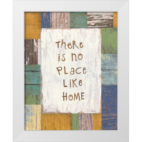 No Place Like Home White Modern Wood Framed Art Print by Tava Studios