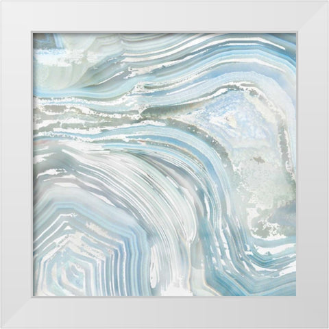 Agate in Blue II White Modern Wood Framed Art Print by Nan