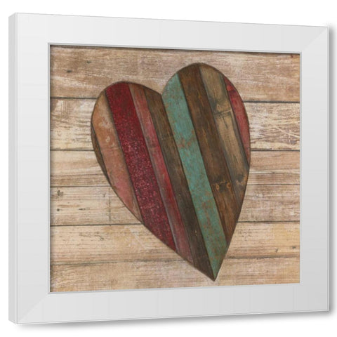 Heart White Modern Wood Framed Art Print by Tava Studios