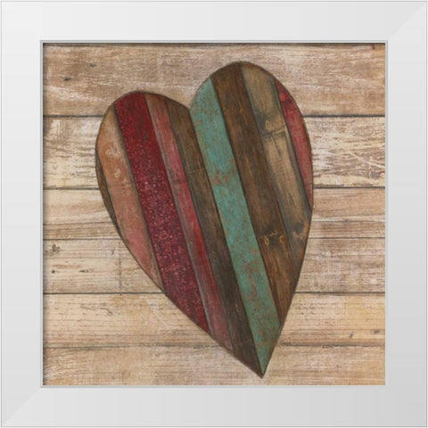 Heart White Modern Wood Framed Art Print by Tava Studios