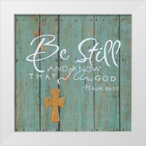 Be Still White Modern Wood Framed Art Print by Tava Studios