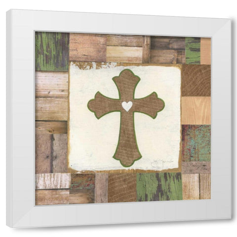 The Cross White Modern Wood Framed Art Print by Tava Studios