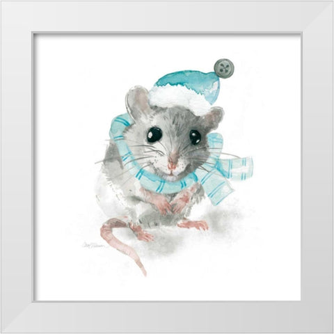 Christmas Critter White Modern Wood Framed Art Print by Robinson, Carol