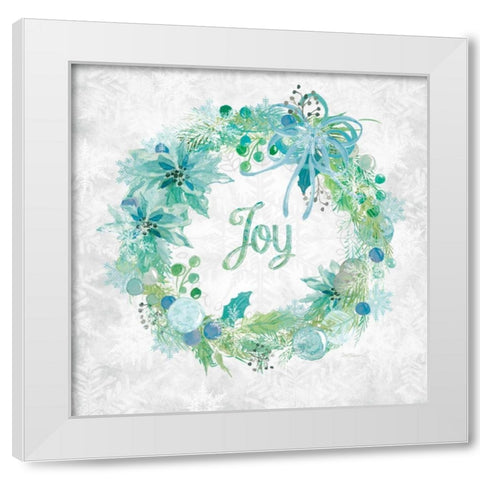 Joy Wreath White Modern Wood Framed Art Print by Robinson, Carol