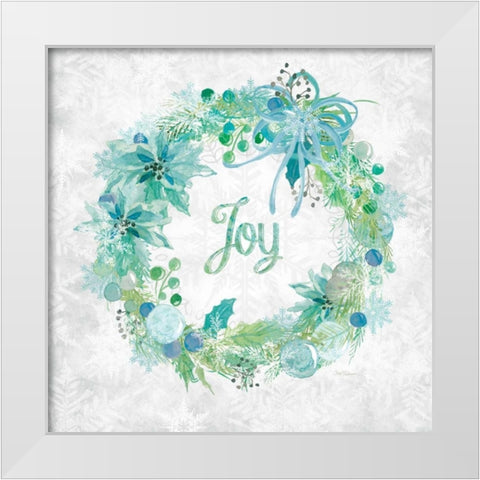 Joy Wreath White Modern Wood Framed Art Print by Robinson, Carol