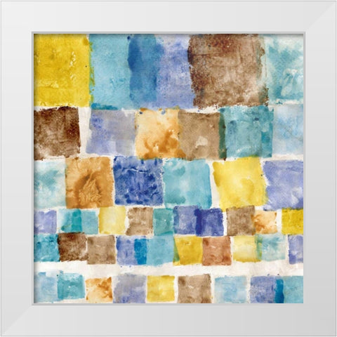 Color Block Cascade White Modern Wood Framed Art Print by Craven, Katrina