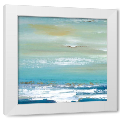 Distant Horizon Detail White Modern Wood Framed Art Print by Tava Studios