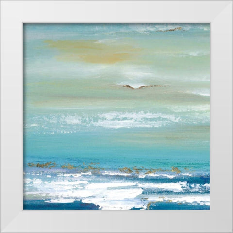 Distant Horizon Detail White Modern Wood Framed Art Print by Tava Studios
