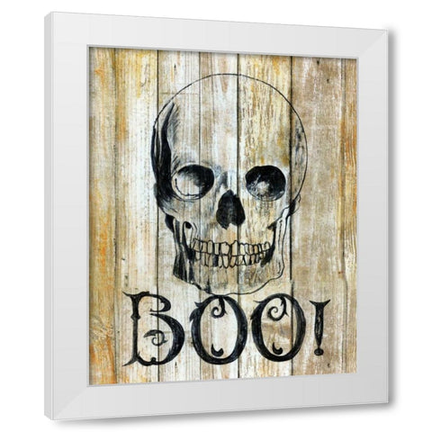 Boo! White Modern Wood Framed Art Print by Tava, Janet