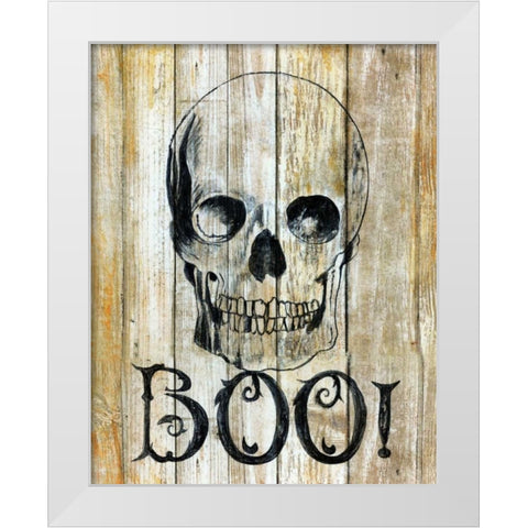 Boo! White Modern Wood Framed Art Print by Tava, Janet