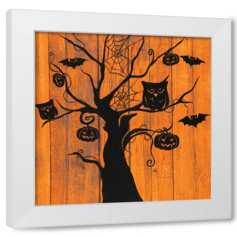 Night Owls White Modern Wood Framed Art Print by Tava, Janet