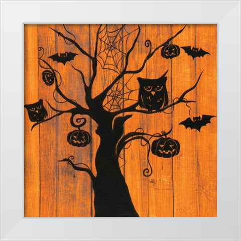 Night Owls White Modern Wood Framed Art Print by Tava, Janet