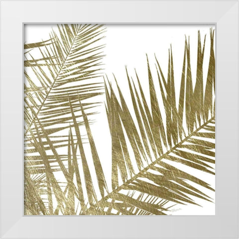 Golden Frond I White Modern Wood Framed Art Print by Craven, Katrina