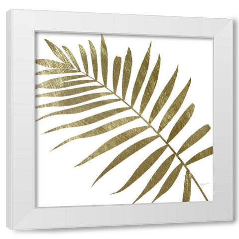 Golden Frond II White Modern Wood Framed Art Print by Craven, Katrina