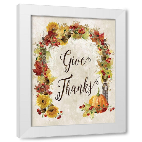 Harvest Thanks White Modern Wood Framed Art Print by Robinson, Carol